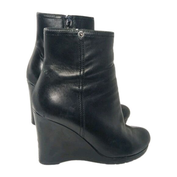 Prada Black Leather Wedge Boots Women's Size 36 | US 6 - Picture 8 of 15